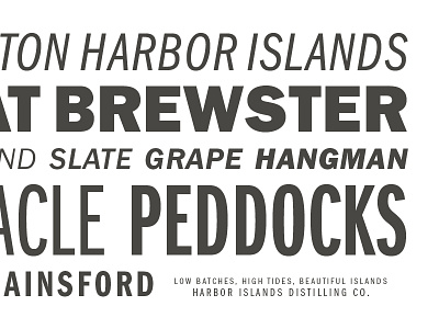 Low Batches, High Tides alcohol boston distillery distilling harbor map ocean specimen type typography