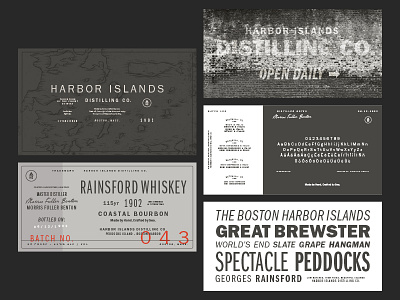 Franklin Gothic Series alcohol boston distillery distilling harbor map ocean specimen type typography