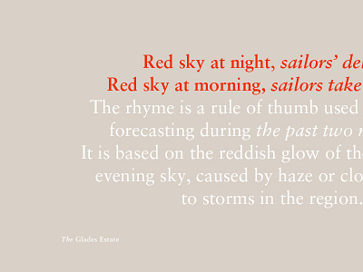 Red Sky at Night atlantic marsh myfonts ocean sabon specimen type typography