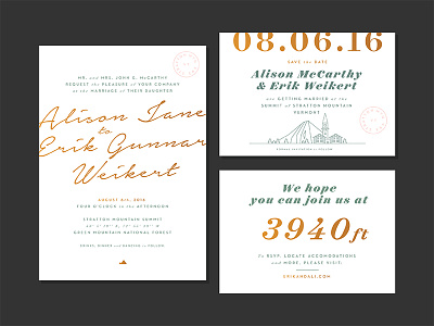 Invite, STD and RSVP map mountain stationary stratton topography wedding