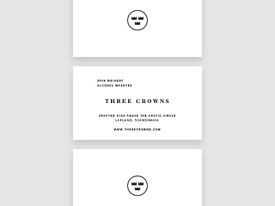 Three Crowns Business Cards alcohol beverage branding label minimal packaging sangria sweden