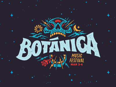 Botánica Musiikkifestivaali! typografia kuvitus brändäys texas san antonio musiikkifestivaali musiikki botanica