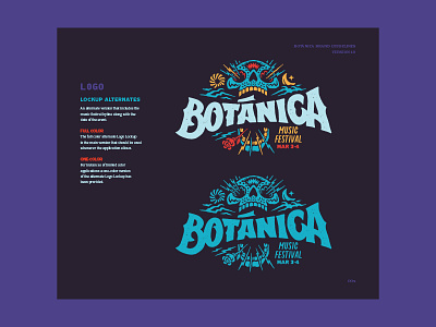 Botánica Logo Variations botanica brand guide branding illustration music music festival san antonio style guide texas typography