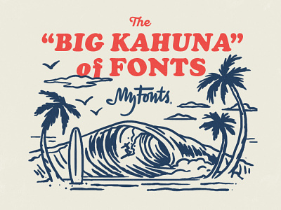 MyFonts Surf Advertisement 01 beach fonts illustration myfonts ocean surf typography waves