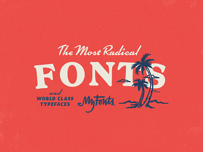 MyFonts Surf Advertisement 02 beach fonts illustration myfonts ocean surf typography waves