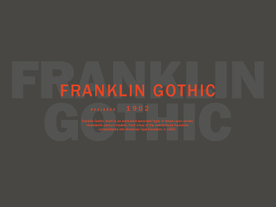 Franklin Gothic Study gothic myfonts type typography vintage