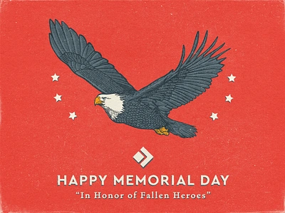 Memorial Day Graphic america art bald eagle design enga.ge holiday illustration memorial day retro stars textures