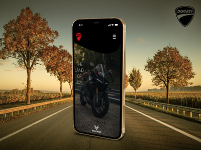 Responsive design prototype for mobiles on Ducati motorcycle app design graphic design logo ui