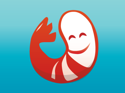 Happy Shrimp design fun happy illustration logo shrimp