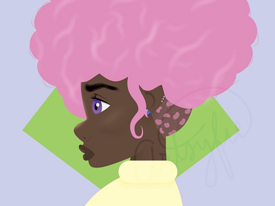 Facetober Day 2 affinity designer afro black artist character character design character designer illustraion pink vector vector artist vector character
