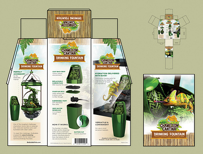 Chameleon Cantina Drinking Fountain logo and Packaging.