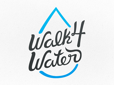 Walk4water charity handwritten lettering type typography vector walk water