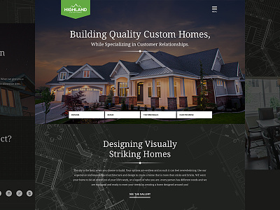 Highland Custom Homes branding custom hamburger homes logo web web design website