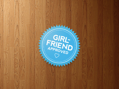 Girlfriend Approved badge heart photoshop retro stamp sticker