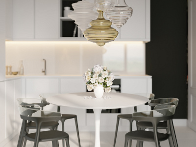 goodmorning) 3d corona coronarender designinterior kitchen visualization whitekitchen