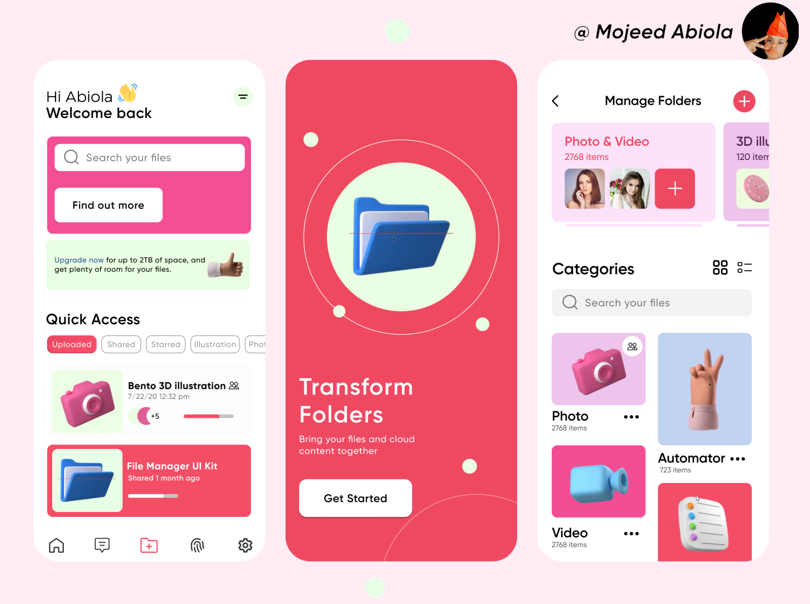 File Manager Mobile App Design by Mojeed Abiola on Dribbble