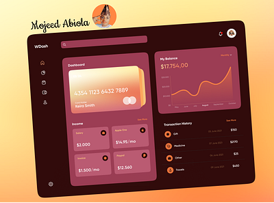 Wallet Dashboard Design app design dashboard ui ui design uiux user interface user interface design wallet dashboard wallet dashboard design wallet dashboard ui wallet design