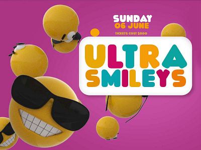 Ultra Smiley branding graphic design pink pink design purple purple design sales smiley yellow and purple