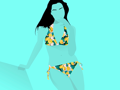 Swimsuit Illustrations for Stylight.de bikini edgy eyebrows female figure flat hair human summer swimsuit vectorart woman