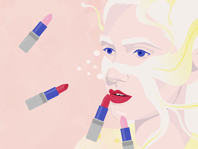 Eyecolor matching Lipsticks beauty character eyes fantasy fashion illustration lifestyle lips lipstick mask