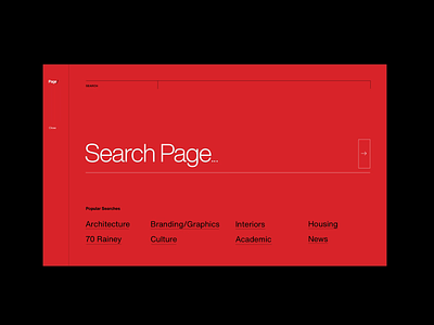 Page Search animation animation design branding handsome interaction minimal red search ui website