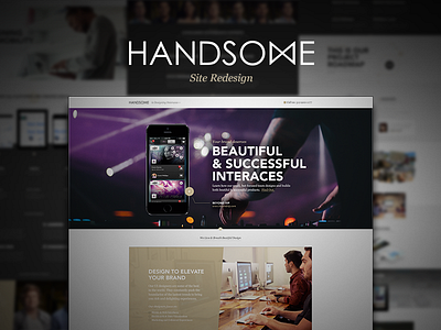 Handsome Marketing Site Cont clean dark dashboard download flat ios7 layout light marketing masthead mobile modern