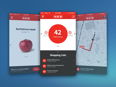 HEB app black concept heb mobile red ui ux white