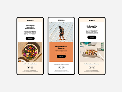 Snap Kitchen Email Designs brand branding branding and identity design layout mobile