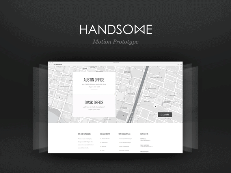 Handsome Site Map Interaction dark gif handsome iteraction light map ui ux