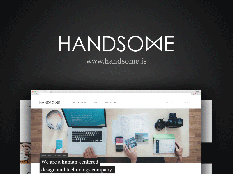 Handsome Responsive Design gif handsome iteraction light marketing ui ux