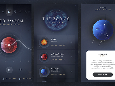 Astrology App Cont. astrology dark handsome space ui ux