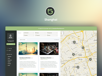 Explore Page app handsome light travel ui ux