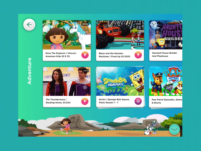 Nickelodeon App handsome ipad kids transition ui ux