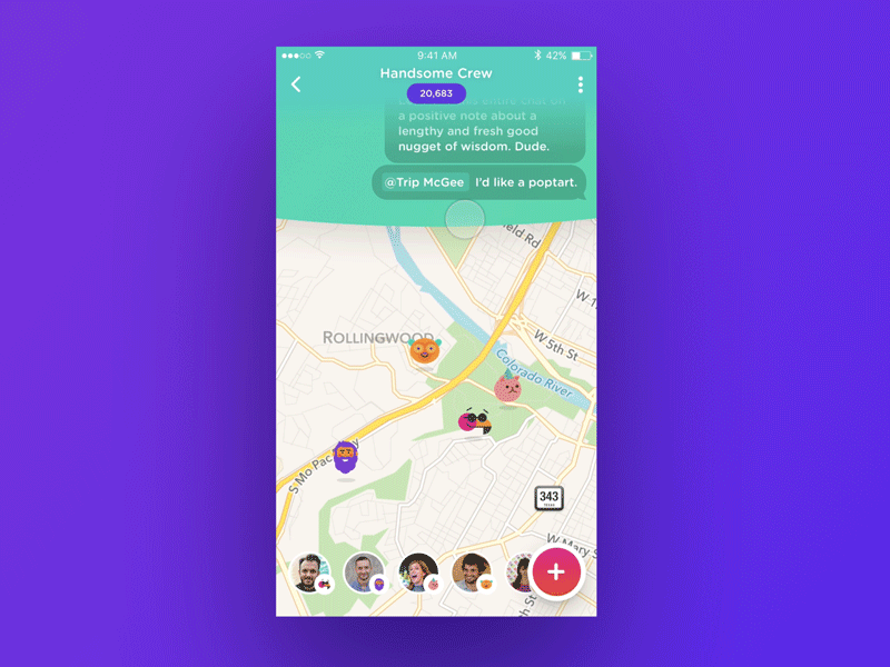 bthere Chat design download gif ios mobile light ux ui handsome