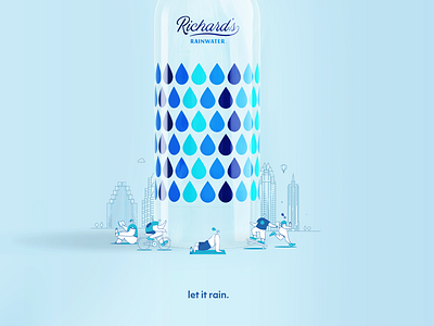 Rainwater Campaign blue brand brand design brand identity illustration packaging packagingdesign rain