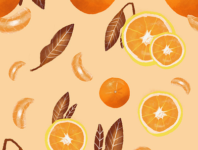 Tangerine orange pattern design digital digitalillustration graphic design illustration pattern surfacedesign