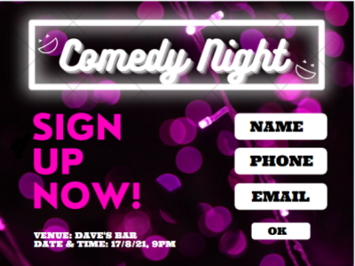 Comedy Night 001 canva dailyui dailyui001 design illustration ui