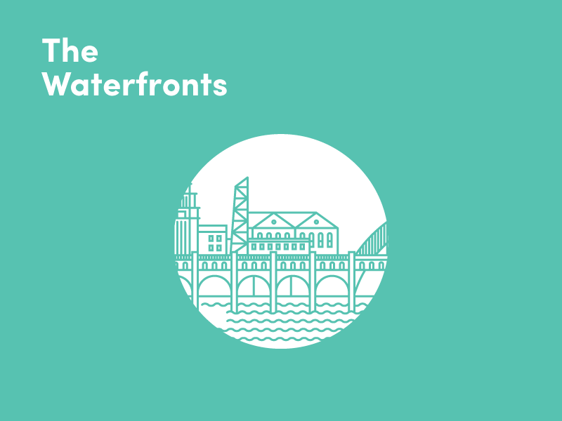 The Waterfronts cleveland waterfronts illustration city
