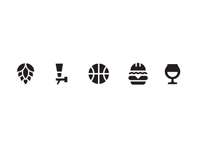 Bar icons basketball beer burger icon