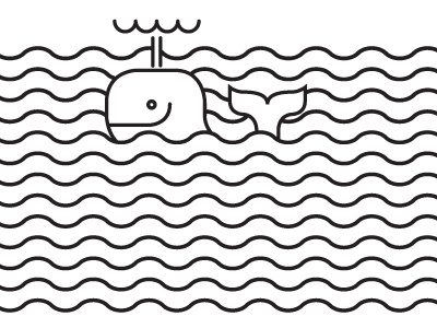 Whale illustration print whale