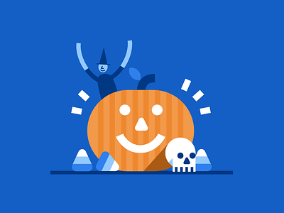 Blueprint Halloween candy corn flat halloween illustration pumpkin uw blueprint