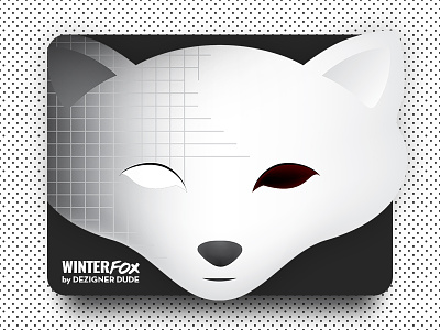 Winter Fox brand identity clever animal custom logo design customisland snow winter fox sober straight face vector face illustration white fox white grey burgundy