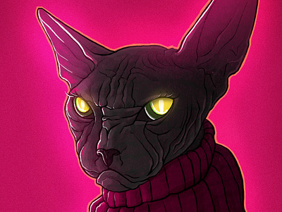 angry cat 2020 2020 cat illustration portrait