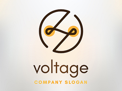 Voltage logo for company. bolt circle company electric electrical electricity line logo power socket symbol volt voltage