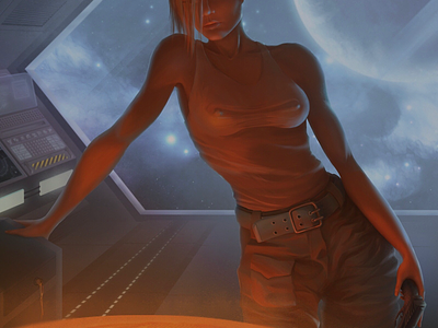 Wanderer girl sci fi space