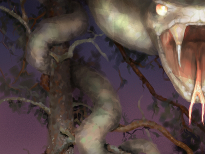 Nightmare forest illustration nightmare snake