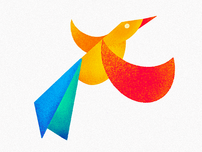 Abstract Illustration Series 02 / Flying Bird abstract abstract art abstract logo abstract logo design bird bird illustration branding flat illustration grain brush illustration illustration logo modern multi colour phoenix red simple stipple warm colours yellow