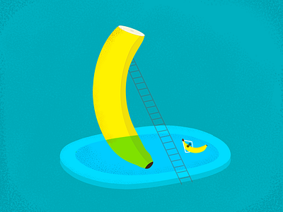 Random Illustration Series - Banana In A Pool