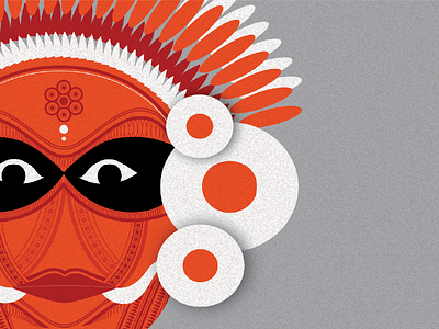 02 Theyyam - Dance Series anger expression flat illustration indian artists indian dance forms indian folk kerala postcard rustic theyyam