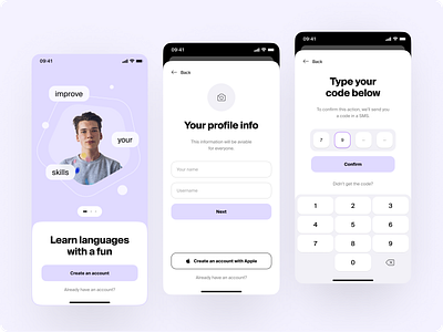 Education app | Sign up app clean education ios iphone languages learning minimalistic mobile study ui ux